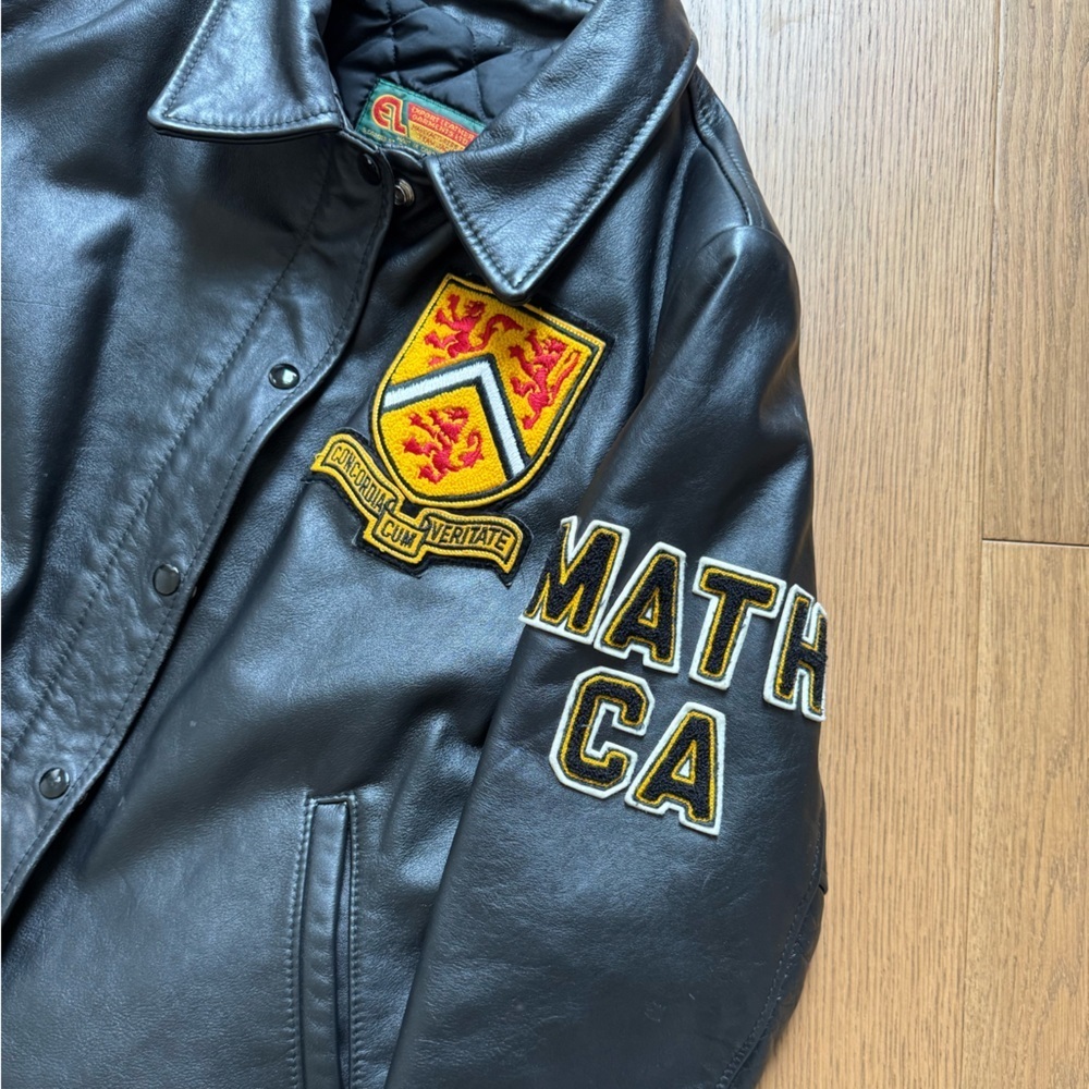 University of Waterloo 1999 Vintage Letterman Ladies Jacket - Black Leather - M - Picture 7 of 12